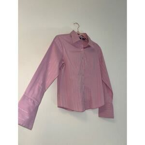 Y2K DCC VTG Womens Pink Snap On Western Top‎ Shirt Junior Sz Sm 90s School Profe
